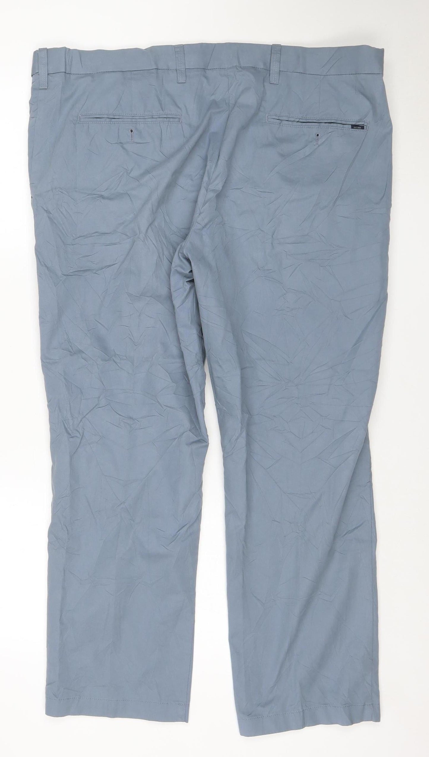 Marks and Spencer Men's Blue Regular Chino Trousers 42 W 29 L