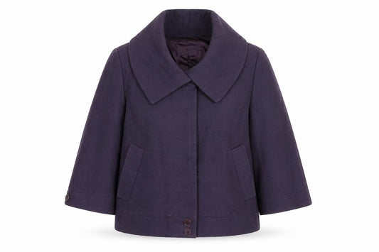 Reiss Women's Purple Cotton Short Jacket Size M