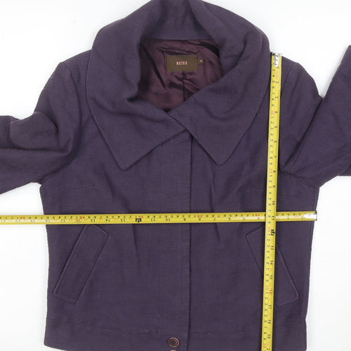 Reiss Women's Purple Cotton Short Jacket Size M