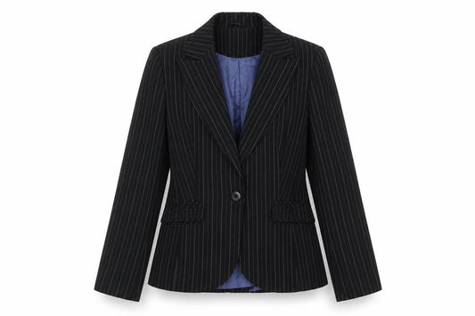 New Look Women's Black Pinstripe Tailored Blazer UK 10