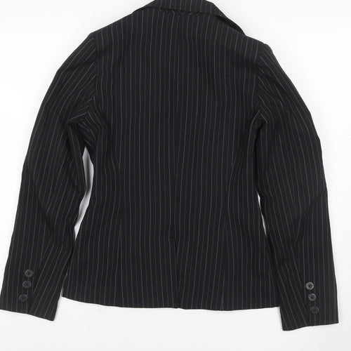 New Look Women's Black Pinstripe Tailored Blazer UK 10