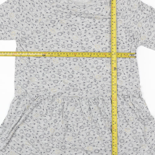 Boden Women Grey Star Print Tunic T-Shirt XS 3/4 Sleeve