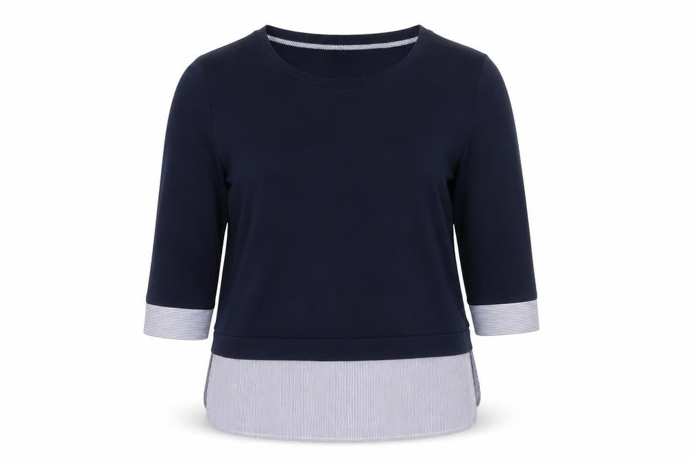 Front view of Principles by Ben de Lisi Women’s Blue Layered Blouse, size UK 18