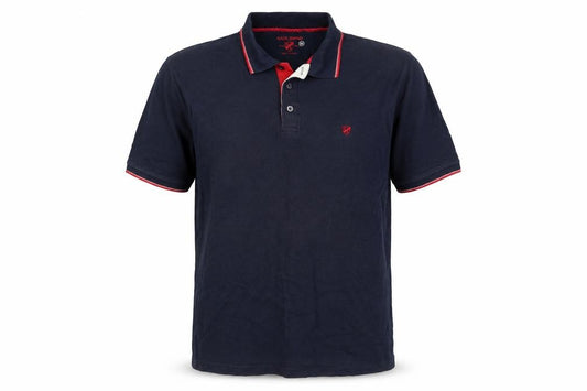 Back Swing Men's Blue Polo Shirt M Regular Fit Short Sleeve Cotton Blend