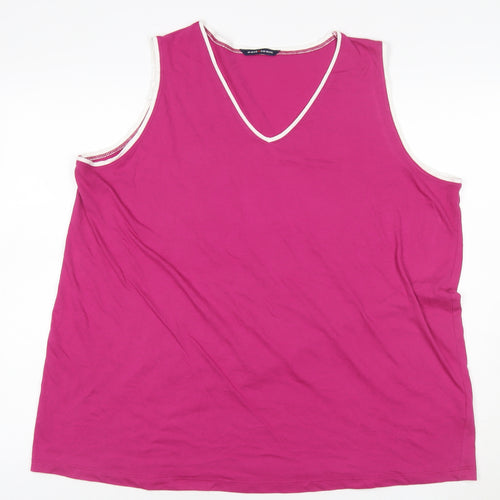 Evans Womens Pink V-Neck Sleeveless Plus Size 22/24 Tank Top