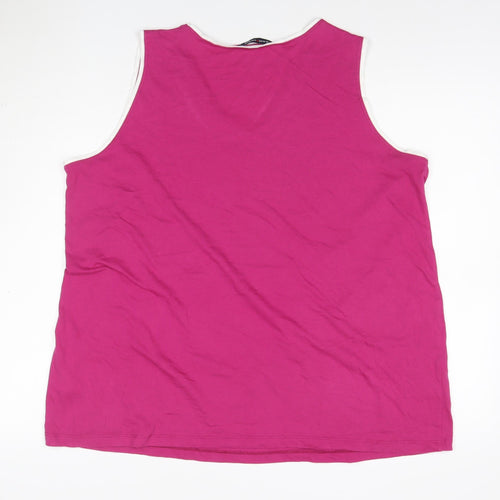 Evans Womens Pink V-Neck Sleeveless Plus Size 22/24 Tank Top