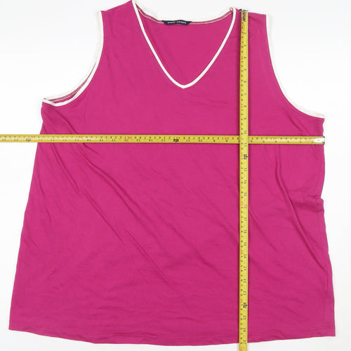 Evans Womens Pink V-Neck Sleeveless Plus Size 22/24 Tank Top