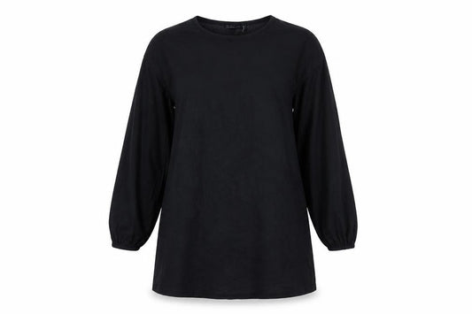 Front view of ASOS DESIGN Women’s Black, size UK 8, Shift Dress Long Sleeve