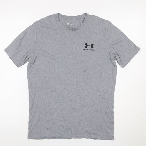 Under Armour Men's Grey HeatGear Loose Fit Crew Neck T-Shirt Size S
