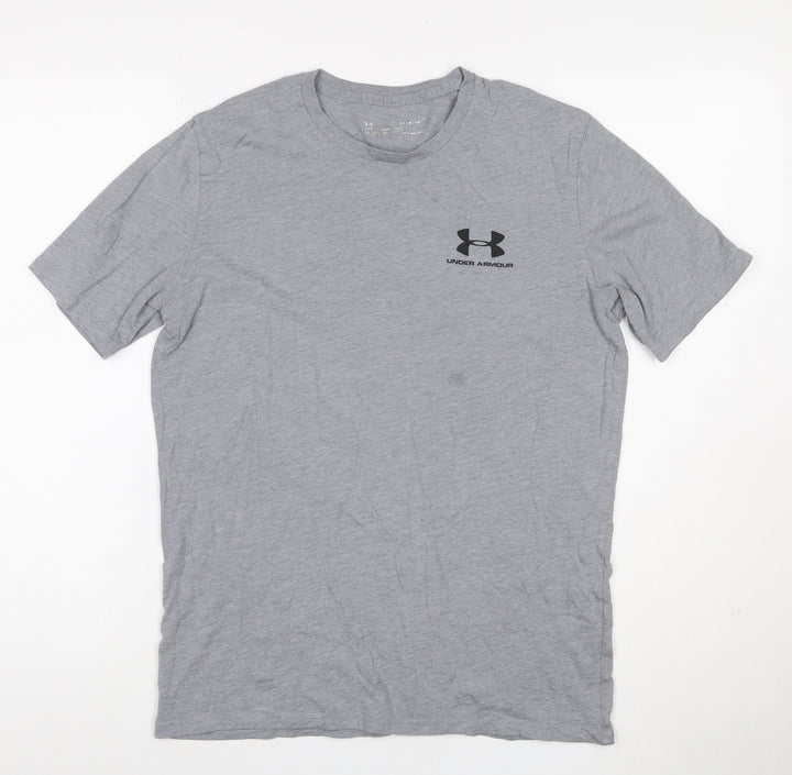 Under Armour Men's Grey HeatGear Loose Fit Crew Neck T-Shirt Size S