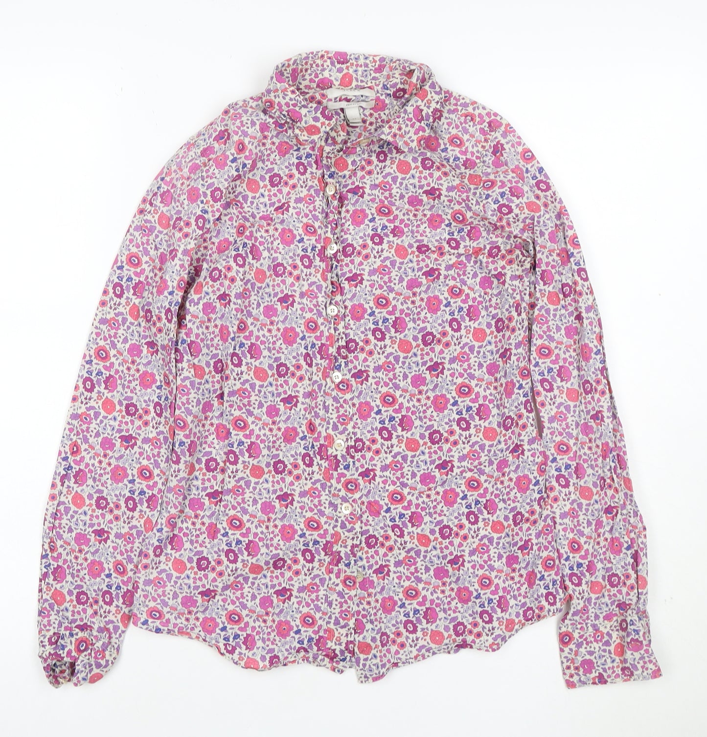 J.Crew Women’s Multicoloured Floral Cotton Button-Up Shirt Size 2XS
