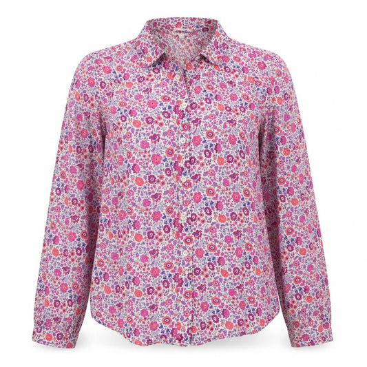 Front view of J.Crew Women’s Multicoloured Floral Cotton Button-Up Shirt Size 2XS