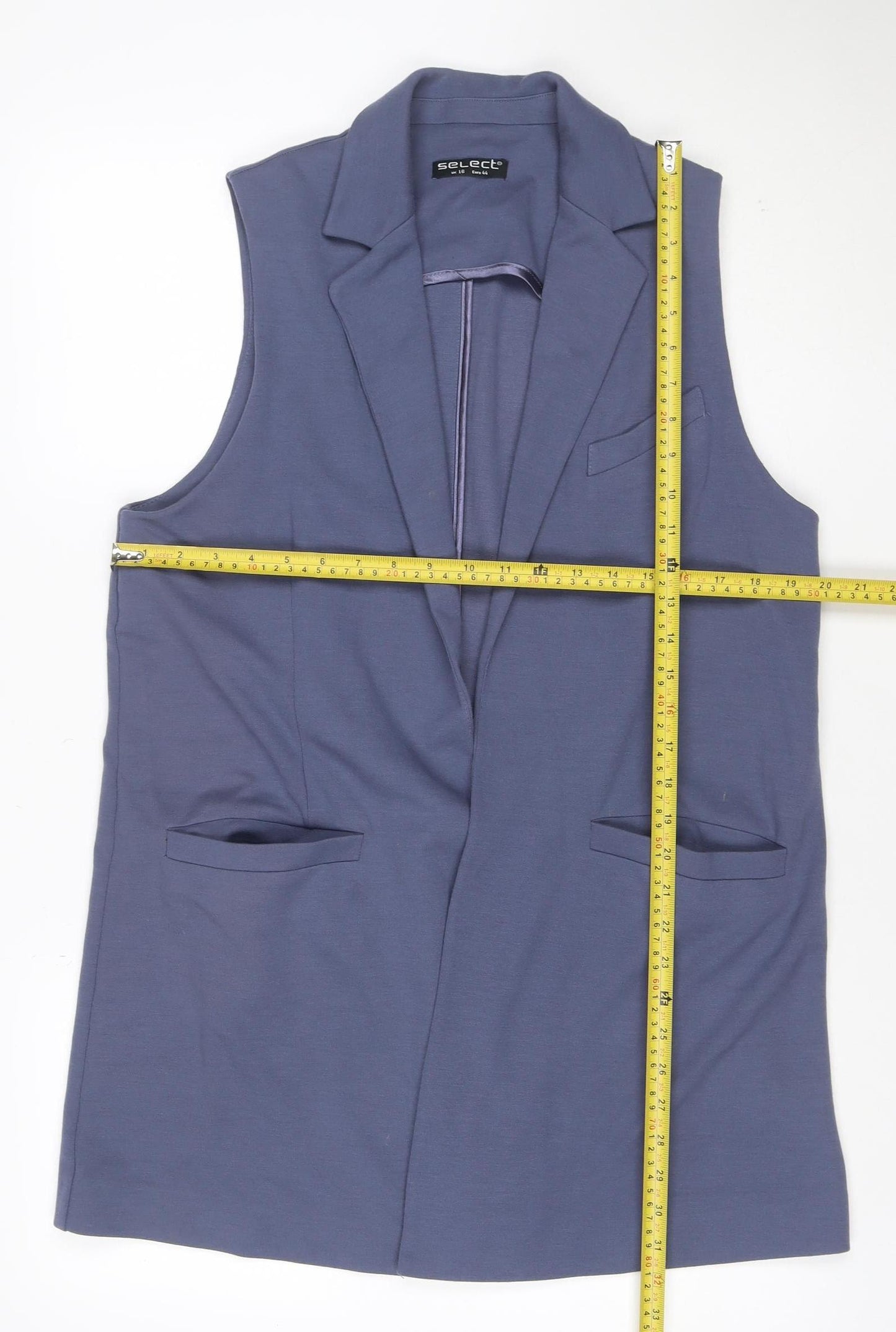 Select Women Blue Size 16 Sleeveless Tailored Suit Waistcoat