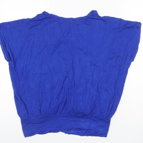 Principles Women's Blue V-Neck Jersey Wrap Blouse Size 14