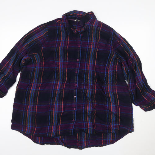 Tu Women’s Multicoloured Check Cotton Button-Up Shirt Size 26