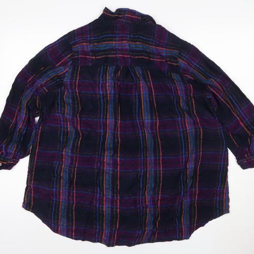Tu Women’s Multicoloured Check Cotton Button-Up Shirt Size 26