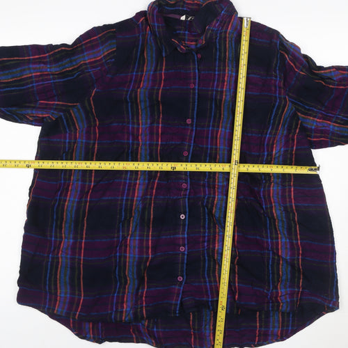 Tu Women’s Multicoloured Check Cotton Button-Up Shirt Size 26