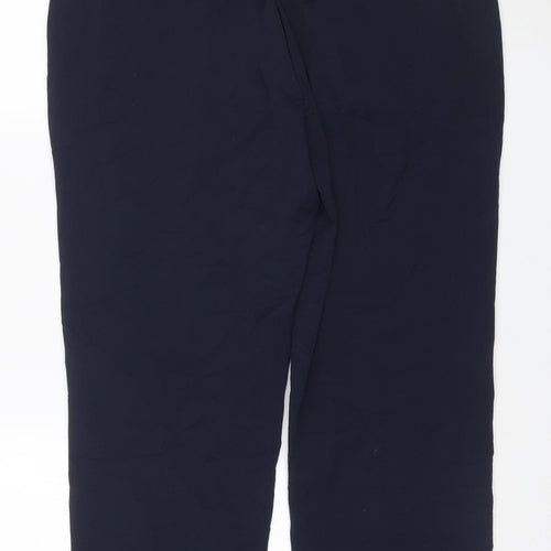 Next Women Navy Blue Size 16R Elastic Waist Straight Trousers
