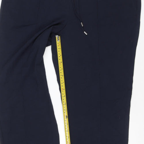 Next Women Navy Blue Size 16R Elastic Waist Straight Trousers