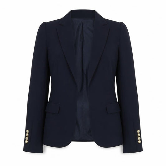 Zara Woman Navy Blue Single-Breasted Blazer Jacket UK 8