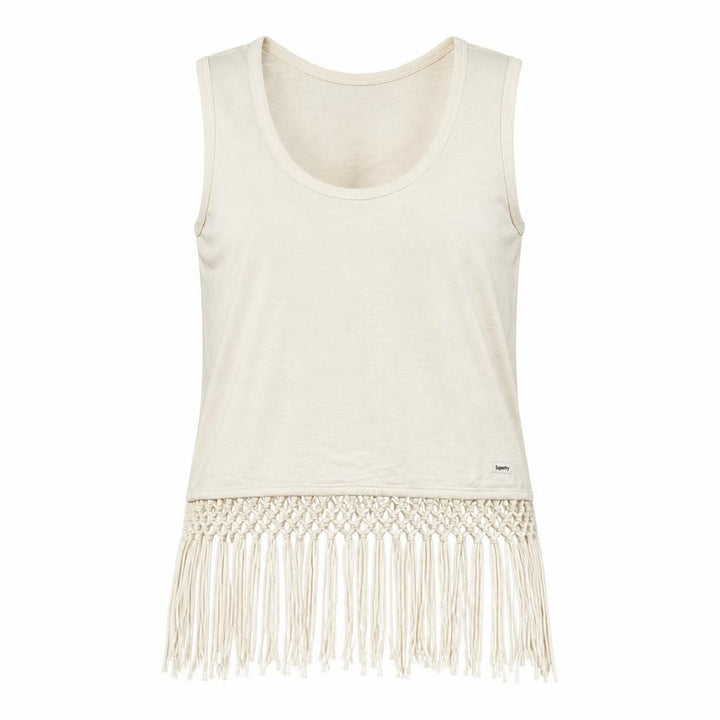 Superdry Womens Ivory Fringe Festival Tank Top Size S