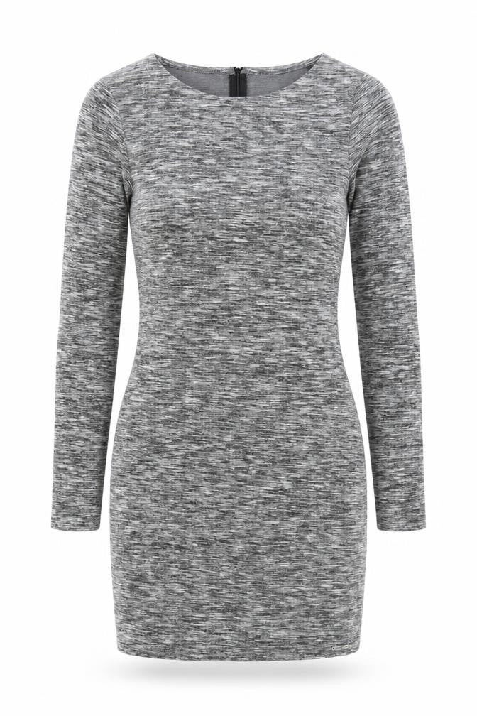 Superdry Women Grey Bodycon Jersey Dress Size M Long Sleeve