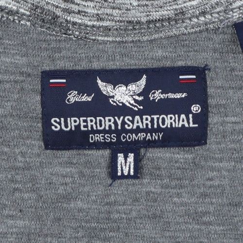Superdry Women Grey Bodycon Jersey Dress Size M Long Sleeve