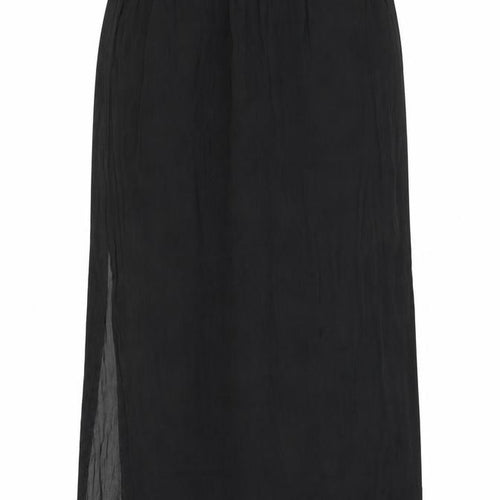 Qed London Women’s Black Long Chiffon Straight Skirt Size 14