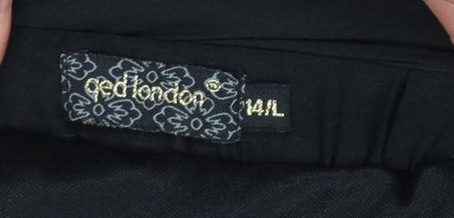 Qed London Women’s Black Long Chiffon Straight Skirt Size 14