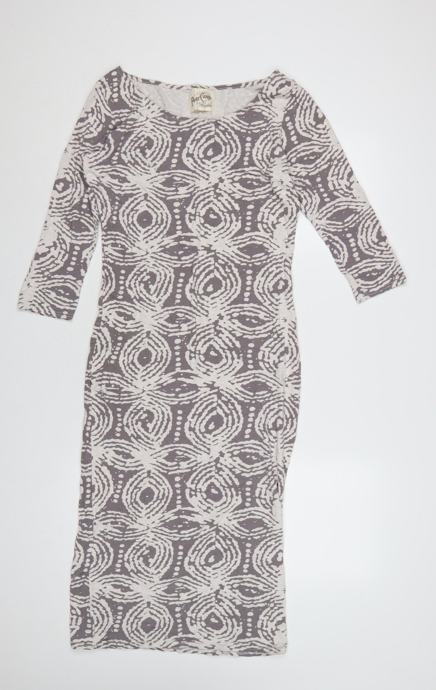 A Postcard From Brighton Women's Grey Geometric Bodycon Midi Dress M
