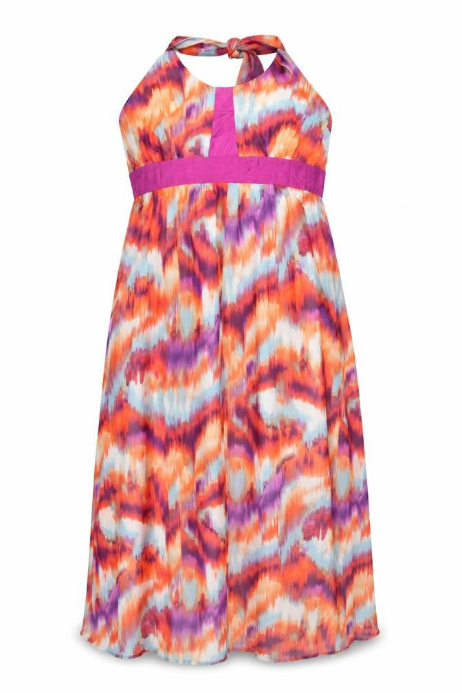 Front view of Et Vous Women’s Multicoloured, size UK 20, Halter Midi Dress