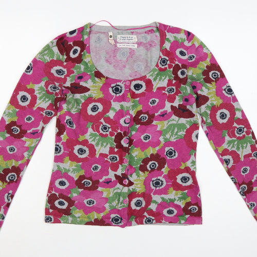 Seasalt Womens Multicoloured Floral Cardigan Size 8 Cotton Wool