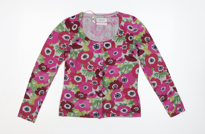 Seasalt Womens Multicoloured Floral Cardigan Size 8 Cotton Wool