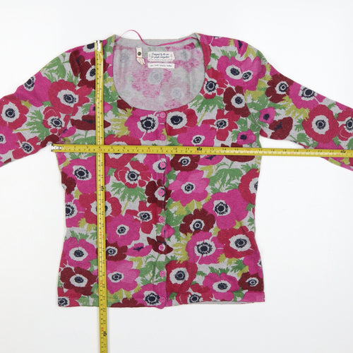 Seasalt Womens Multicoloured Floral Cardigan Size 8 Cotton Wool