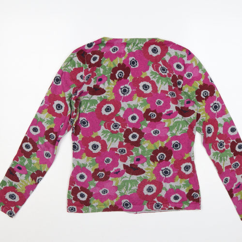Seasalt Womens Multicoloured Floral Cardigan Size 8 Cotton Wool