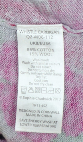 Seasalt Womens Multicoloured Floral Cardigan Size 8 Cotton Wool