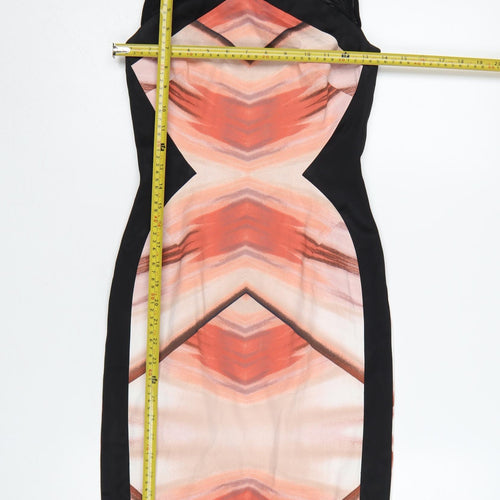 Karen Millen Women’s Multicoloured Sleeveless Bodycon Dress Size 8