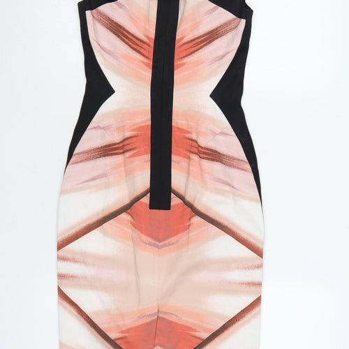 Karen Millen Women’s Multicoloured Sleeveless Bodycon Dress Size 8
