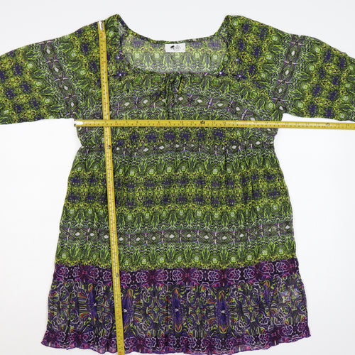 Wallis Petite Women's Multicoloured Geometric Sheer Beach Cover Up L