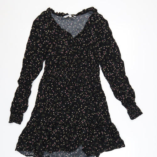 Apricot Women’s Black Floral Fit & Flare Short Dress Size 10