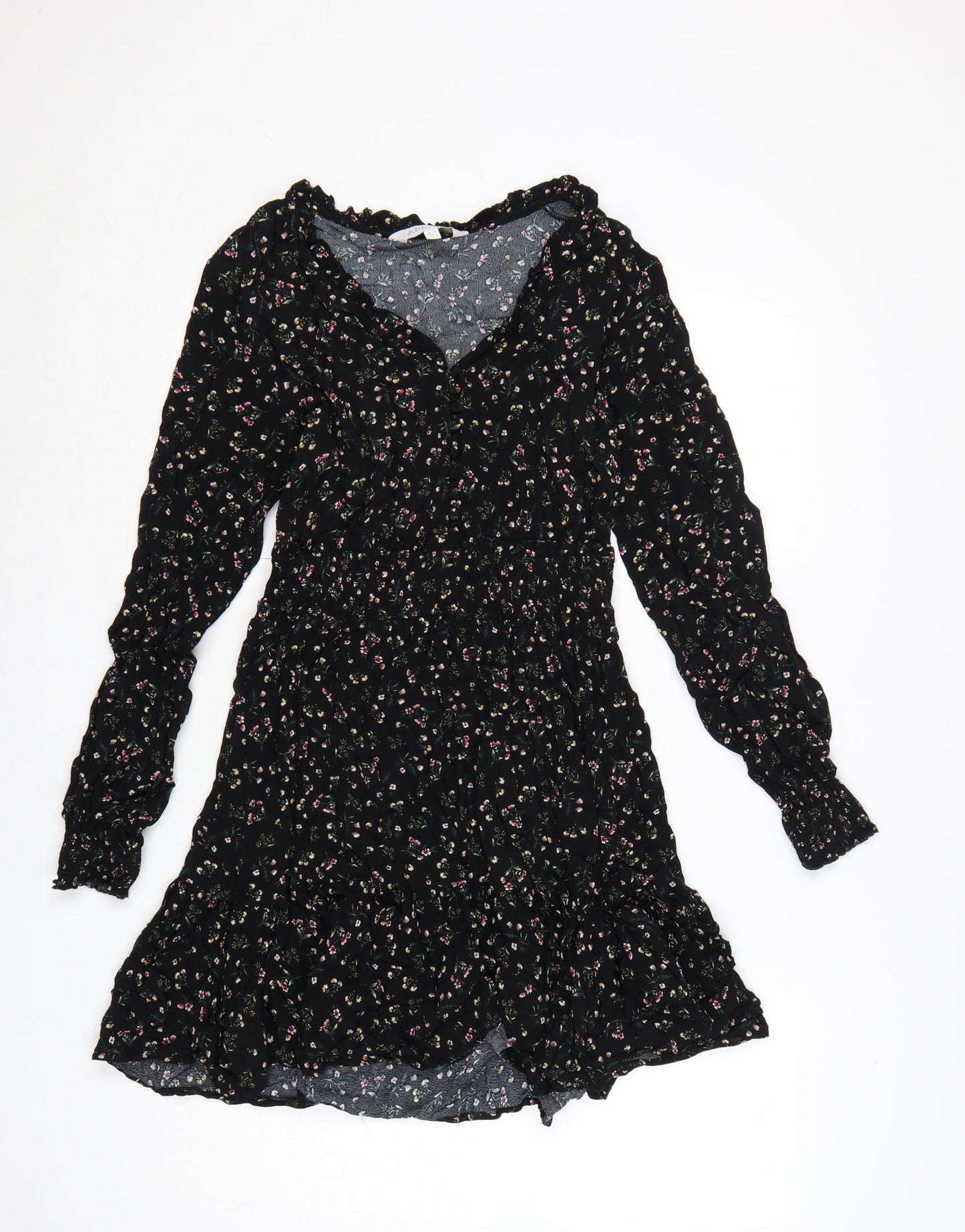 Apricot Women’s Black Floral Fit & Flare Short Dress Size 10
