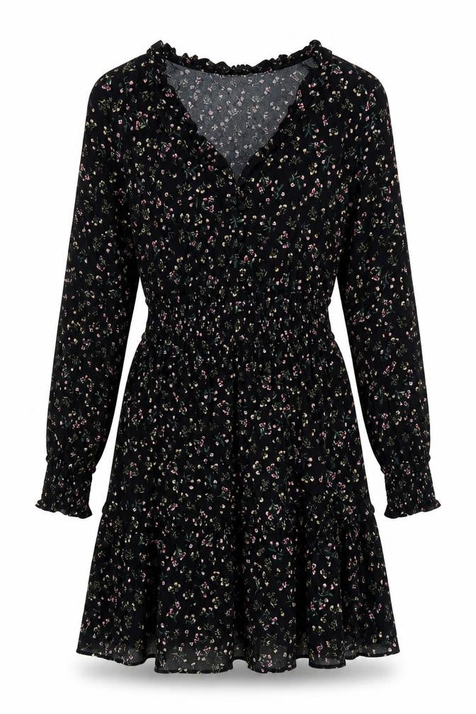 Apricot Women’s Black Floral Fit & Flare Short Dress Size 10