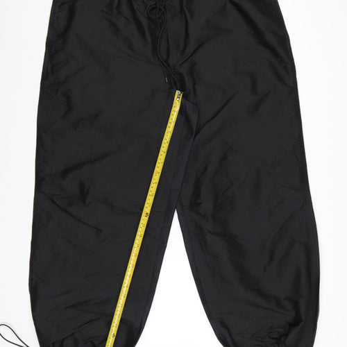 Topshop Women Black M Jogger Trousers with Elastic Waist and Drawstring