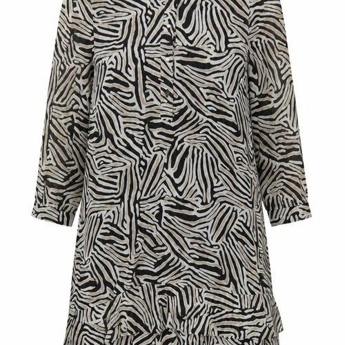 Phase Eight Women’s Black Animal Print Shirt Dress UK 8
