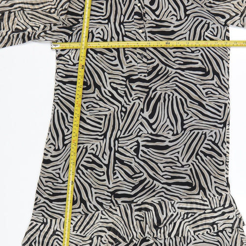 Phase Eight Women’s Black Animal Print Shirt Dress UK 8