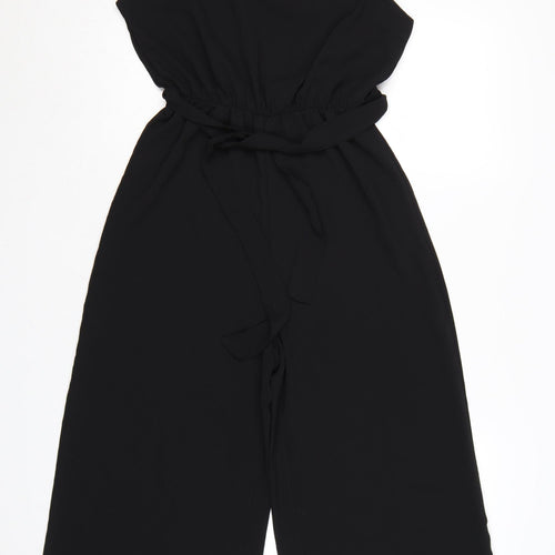 Boohoo Women's Black Sleeveless Wide-Leg Jumpsuit Size 10