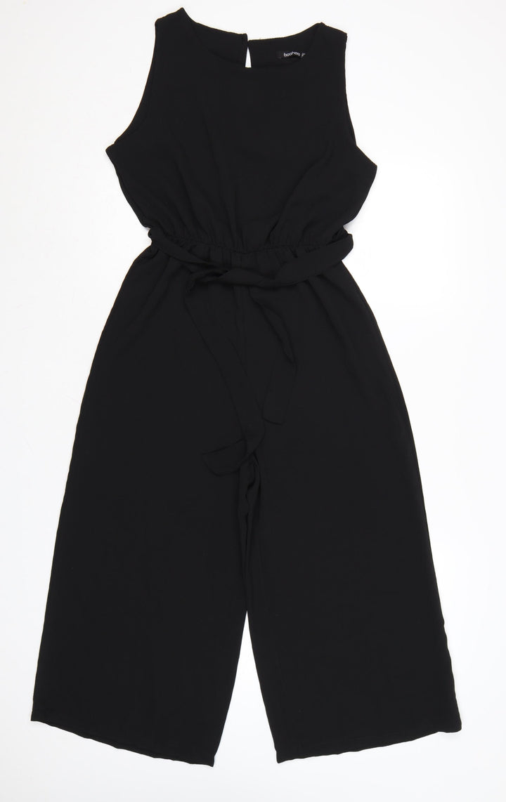 Boohoo Women's Black Sleeveless Wide-Leg Jumpsuit Size 10
