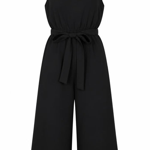 Boohoo Women's Black Sleeveless Wide-Leg Jumpsuit Size 10