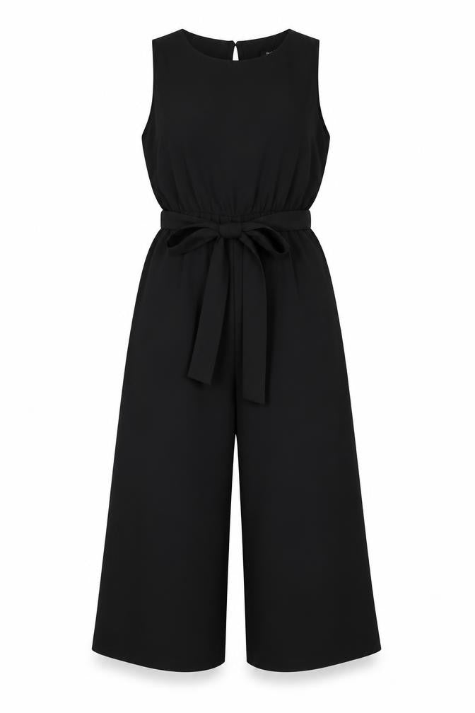 Boohoo Women's Black Sleeveless Wide-Leg Jumpsuit Size 10