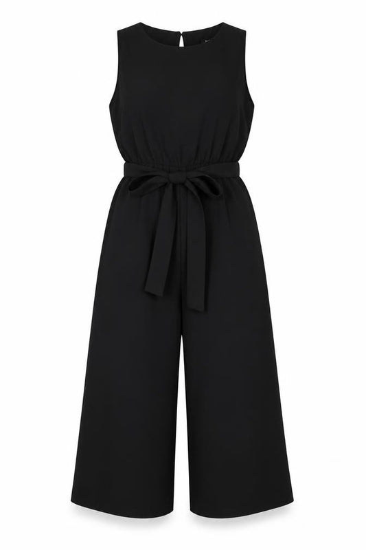 Boohoo Women's Black Sleeveless Wide-Leg Jumpsuit Size 10